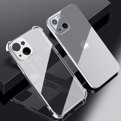 Funda Silicona Ultrafina Carcasa Transparente H06 para Apple iPhone 13 Mini Plata