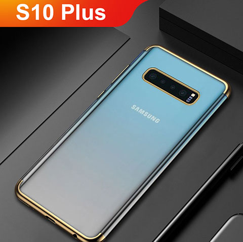 Funda Silicona Ultrafina Carcasa Transparente H06 para Samsung Galaxy S10 Plus Oro