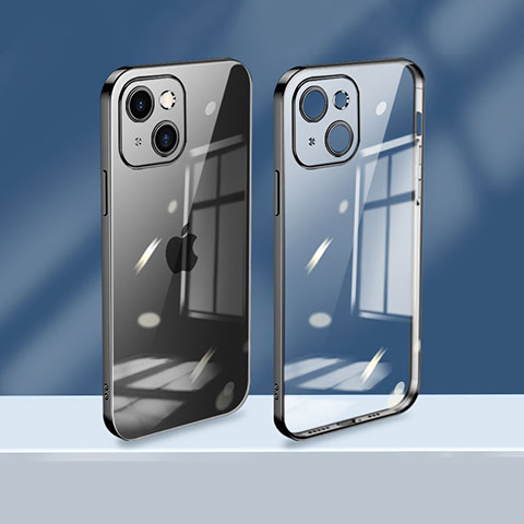 Funda Silicona Ultrafina Carcasa Transparente H08 para Apple iPhone 13 Mini Negro