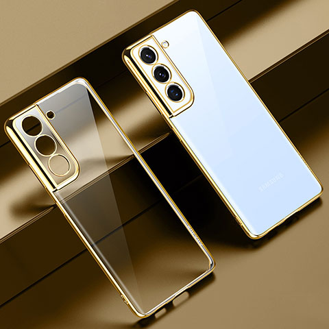 Funda Silicona Ultrafina Carcasa Transparente H08 para Samsung Galaxy S22 Plus 5G Oro