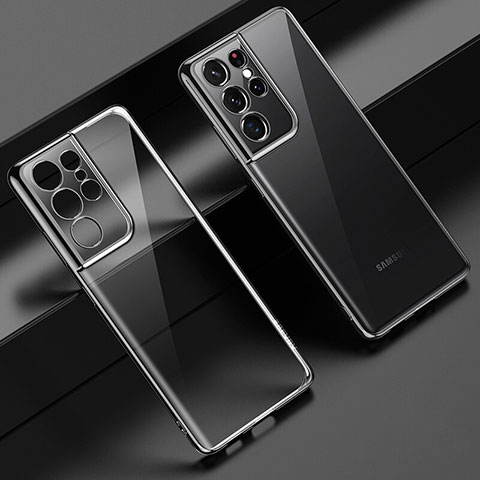 Funda Silicona Ultrafina Carcasa Transparente H08 para Samsung Galaxy S22 Ultra 5G Negro