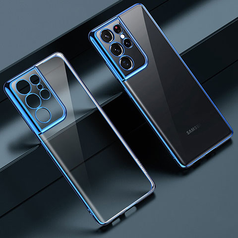 Funda Silicona Ultrafina Carcasa Transparente H08 para Samsung Galaxy S23 Ultra 5G Azul