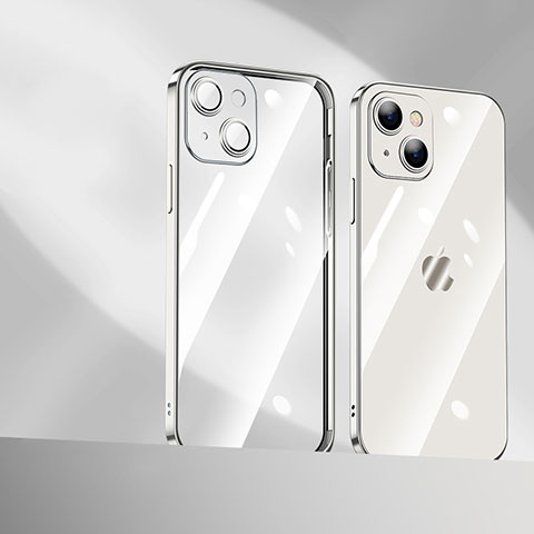 Funda Silicona Ultrafina Carcasa Transparente H10 para Apple iPhone 14 Plus Plata