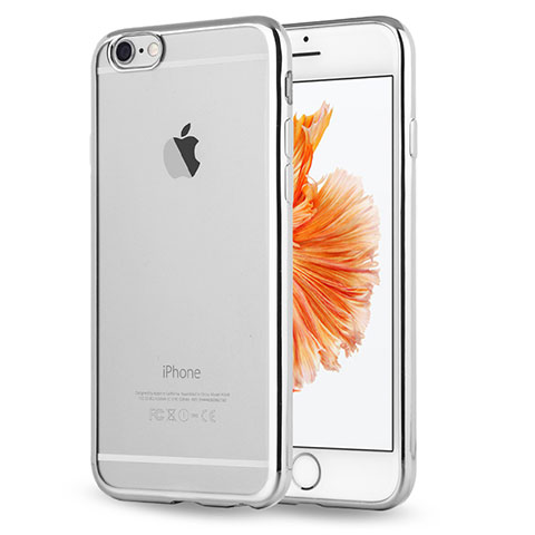 Funda Silicona Ultrafina Carcasa Transparente H17 para Apple iPhone 6 Plata