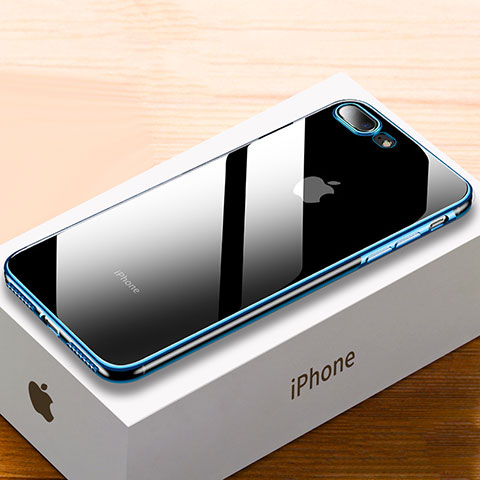 Funda Silicona Ultrafina Carcasa Transparente HC02 para Apple iPhone 7 Plus Azul