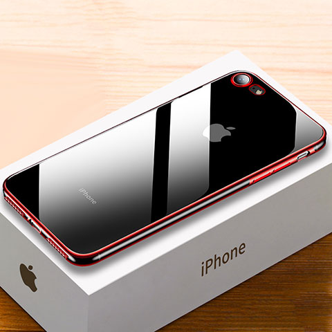 Funda Silicona Ultrafina Carcasa Transparente HC02 para Apple iPhone 8 Plus Rojo