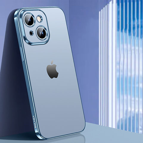 Funda Silicona Ultrafina Carcasa Transparente LD1 para Apple iPhone 14 Azul Cielo