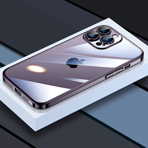 Funda Silicona Ultrafina Carcasa Transparente LD4 para Apple iPhone 13 Pro Morado