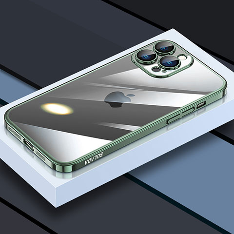Funda Silicona Ultrafina Carcasa Transparente LD4 para Apple iPhone 13 Pro Verde