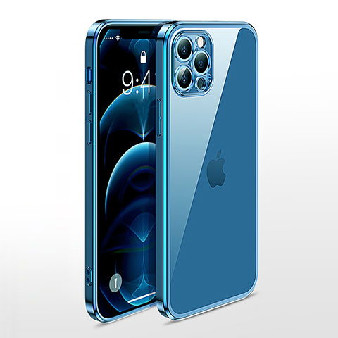 Funda Silicona Ultrafina Carcasa Transparente N01 para Apple iPhone 12 Pro Max Azul