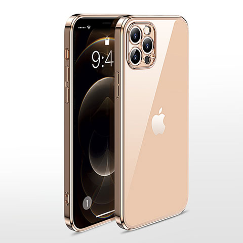Funda Silicona Ultrafina Carcasa Transparente N01 para Apple iPhone 12 Pro Max Oro