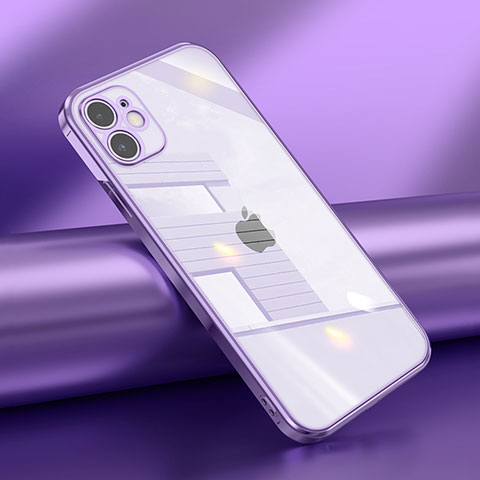 Funda Silicona Ultrafina Carcasa Transparente N02 para Apple iPhone 12 Mini Morado