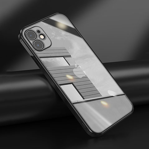 Funda Silicona Ultrafina Carcasa Transparente N02 para Apple iPhone 12 Mini Negro