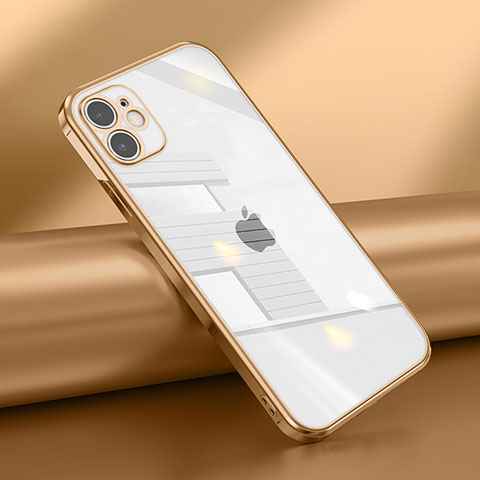 Funda Silicona Ultrafina Carcasa Transparente N02 para Apple iPhone 12 Mini Oro