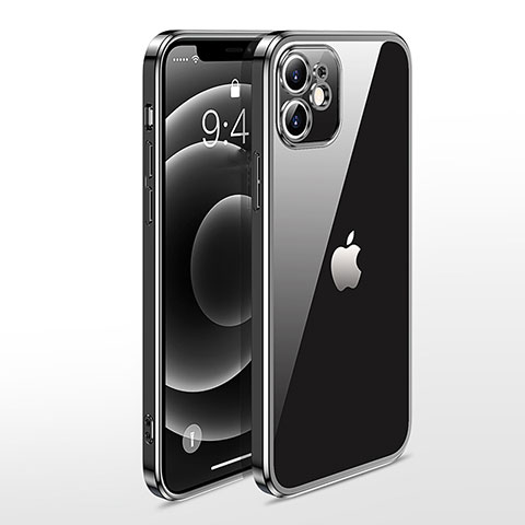 Funda Silicona Ultrafina Carcasa Transparente N04 para Apple iPhone 12 Mini Negro