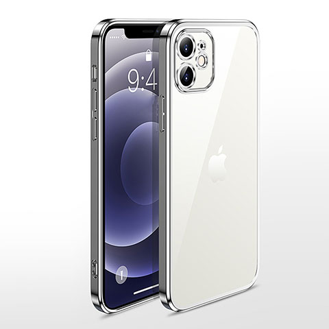 Funda Silicona Ultrafina Carcasa Transparente N04 para Apple iPhone 12 Plata