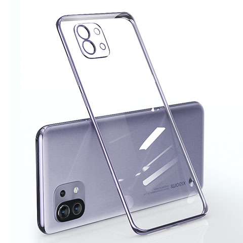 Funda Silicona Ultrafina Carcasa Transparente para Xiaomi Mi 11 5G Morado