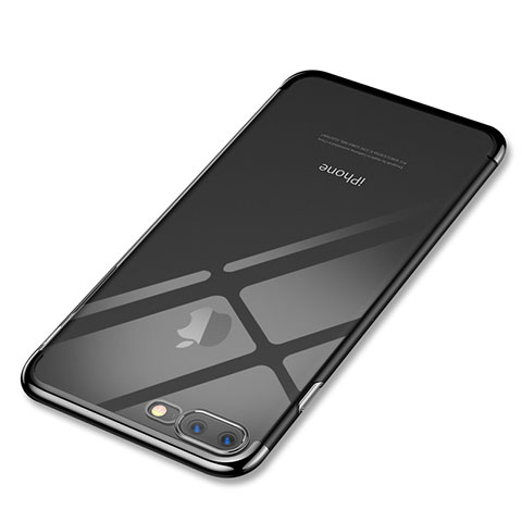 Funda Silicona Ultrafina Carcasa Transparente Q05 para Apple iPhone 8 Plus Negro