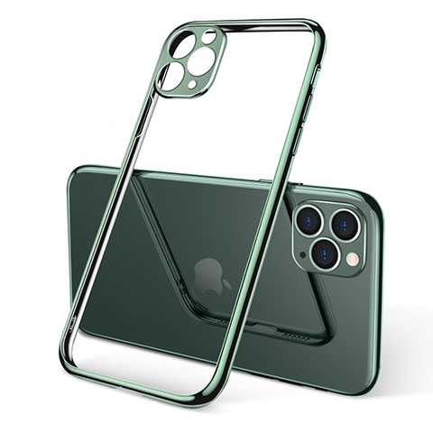 Funda Silicona Ultrafina Carcasa Transparente S01 para Apple iPhone 11 Pro Max Verde