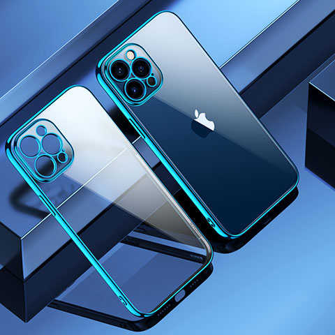 Funda Silicona Ultrafina Carcasa Transparente S01 para Apple iPhone 12 Pro Azul