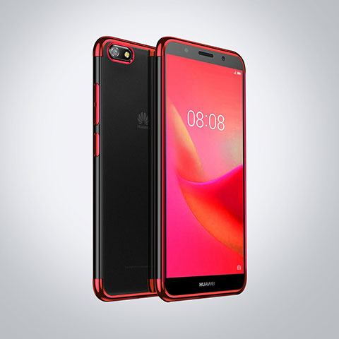 Funda Silicona Ultrafina Carcasa Transparente S01 para Huawei Honor 7S Rojo