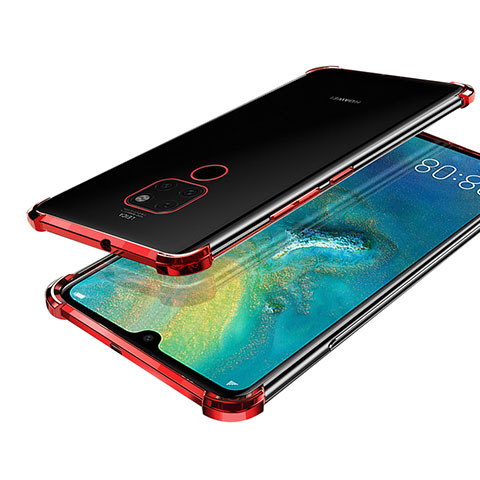 Funda Silicona Ultrafina Carcasa Transparente S01 para Huawei Mate 20 Rojo