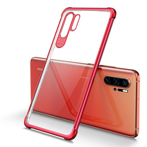 Funda Silicona Ultrafina Carcasa Transparente S01 para Huawei P30 Pro Rojo