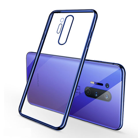 Funda Silicona Ultrafina Carcasa Transparente S01 para OnePlus 8 Pro Azul