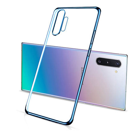 Funda Silicona Ultrafina Carcasa Transparente S01 para Samsung Galaxy Note 10 Plus 5G Azul