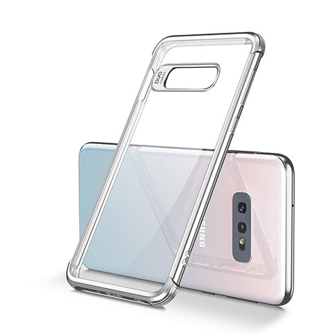 Funda Silicona Ultrafina Carcasa Transparente S01 para Samsung Galaxy S10e Plata