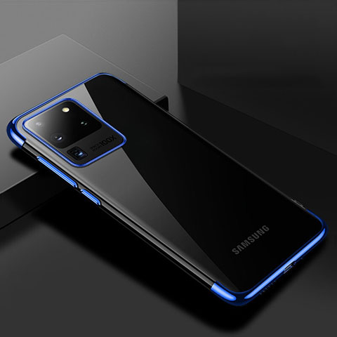 Funda Silicona Ultrafina Carcasa Transparente S01 para Samsung Galaxy S20 Ultra 5G Azul