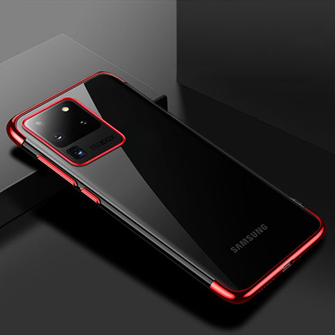 Funda Silicona Ultrafina Carcasa Transparente S01 para Samsung Galaxy S20 Ultra Rojo