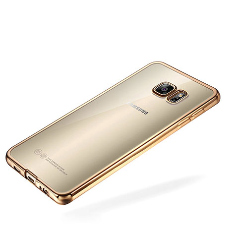Funda Silicona Ultrafina Carcasa Transparente S01 para Samsung Galaxy S6 Edge+ Plus SM-G928F Oro