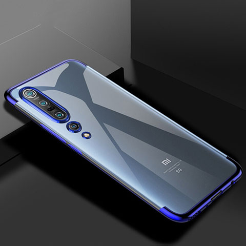 Funda Silicona Ultrafina Carcasa Transparente S01 para Xiaomi Mi 10 Pro Azul