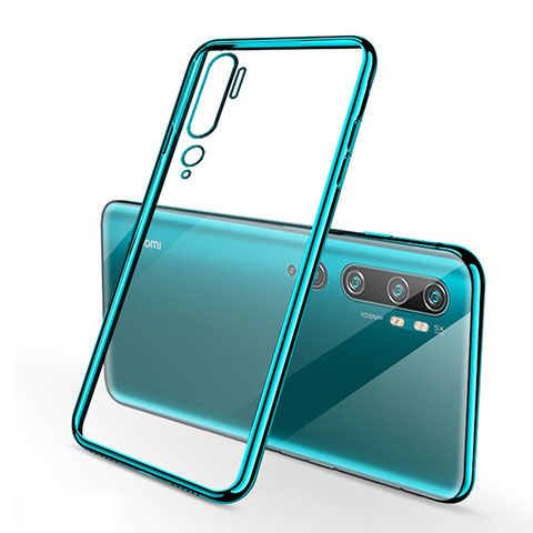 Funda Silicona Ultrafina Carcasa Transparente S01 para Xiaomi Mi Note 10 Pro Cian