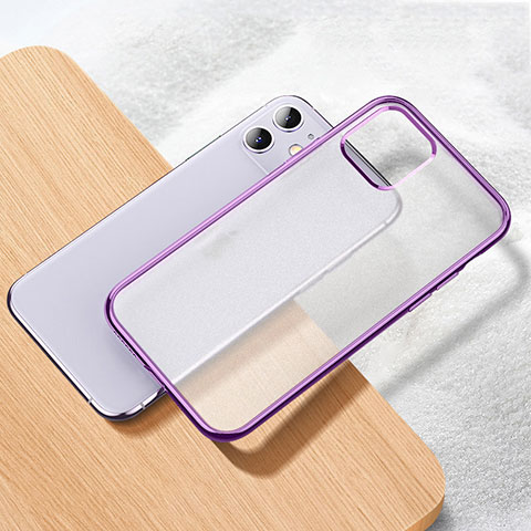 Funda Silicona Ultrafina Carcasa Transparente S02 para Apple iPhone 11 Morado