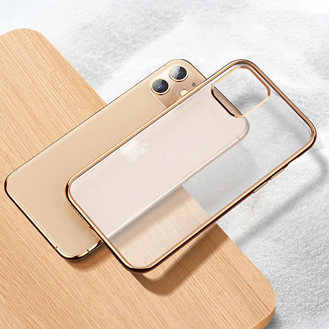 Funda Silicona Ultrafina Carcasa Transparente S02 para Apple iPhone 11 Oro