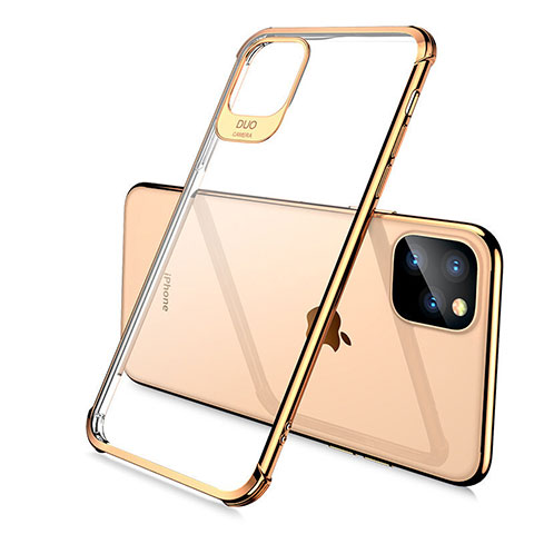 Funda Silicona Ultrafina Carcasa Transparente S02 para Apple iPhone 11 Pro Max Oro