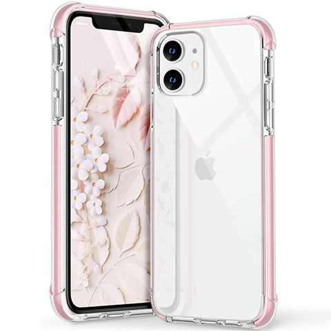 Funda Silicona Ultrafina Carcasa Transparente S02 para Apple iPhone 12 Rosa