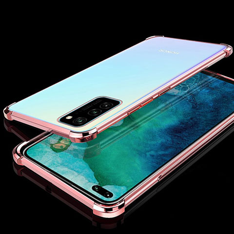 Funda Silicona Ultrafina Carcasa Transparente S02 para Huawei Honor View 30 5G Oro Rosa