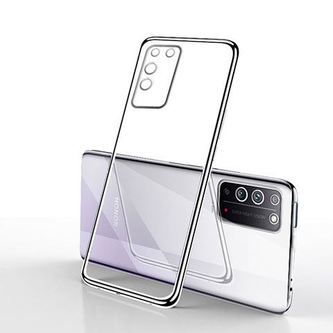 Funda Silicona Ultrafina Carcasa Transparente S02 para Huawei Honor X10 5G Plata