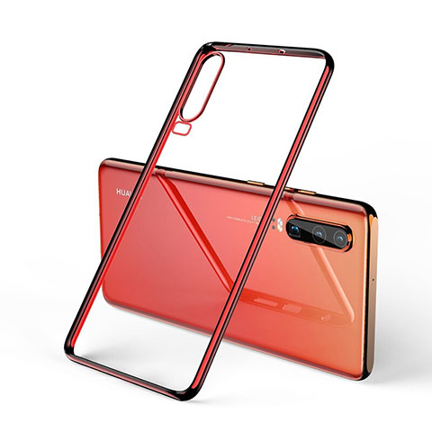 Funda Silicona Ultrafina Carcasa Transparente S02 para Huawei P30 Rojo