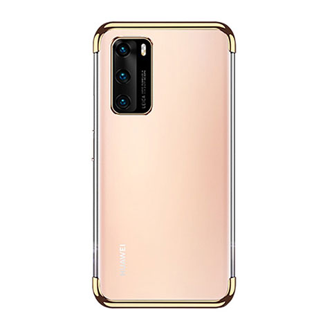 Funda Silicona Ultrafina Carcasa Transparente S02 para Huawei P40 Oro