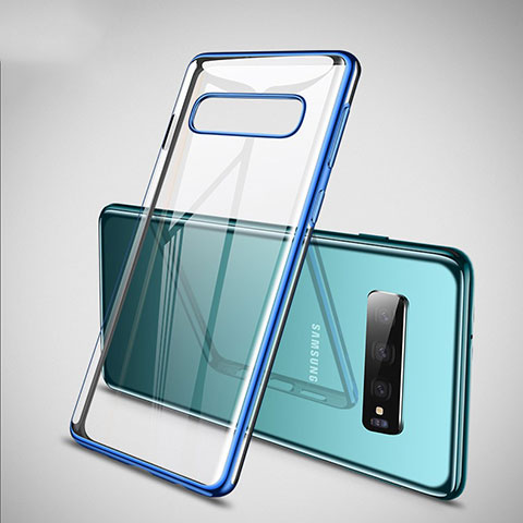Funda Silicona Ultrafina Carcasa Transparente S02 para Samsung Galaxy S10 Plus Azul