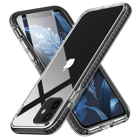 Funda Silicona Ultrafina Carcasa Transparente S03 para Apple iPhone 12 Mini Negro
