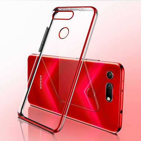Funda Silicona Ultrafina Carcasa Transparente S03 para Huawei Honor V20 Rojo
