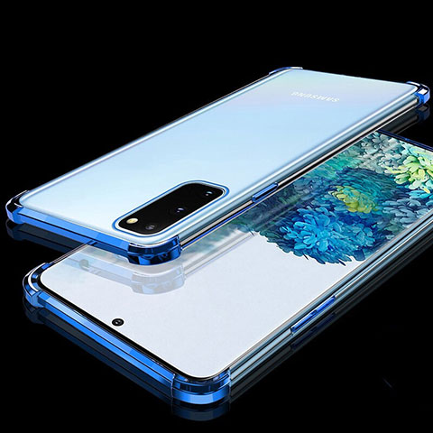 Funda Silicona Ultrafina Carcasa Transparente S03 para Samsung Galaxy S20 5G Azul