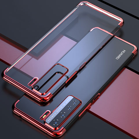 Funda Silicona Ultrafina Carcasa Transparente S04 para Huawei P40 Lite 5G Rojo