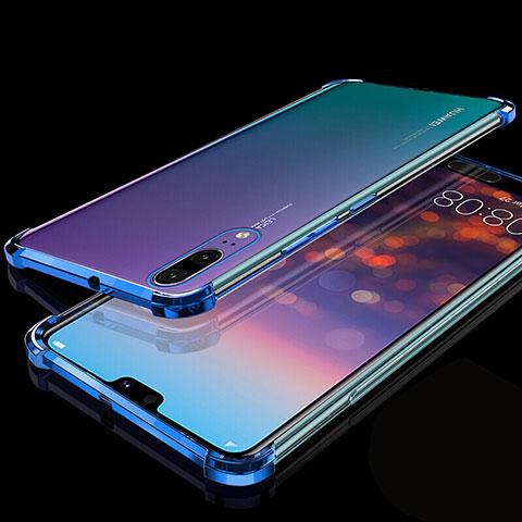 Funda Silicona Ultrafina Carcasa Transparente S05 para Huawei P20 Azul