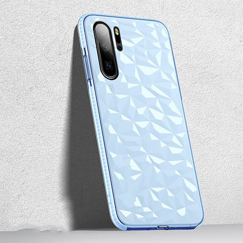 Funda Silicona Ultrafina Carcasa Transparente S05 para Huawei P30 Pro Azul Cielo